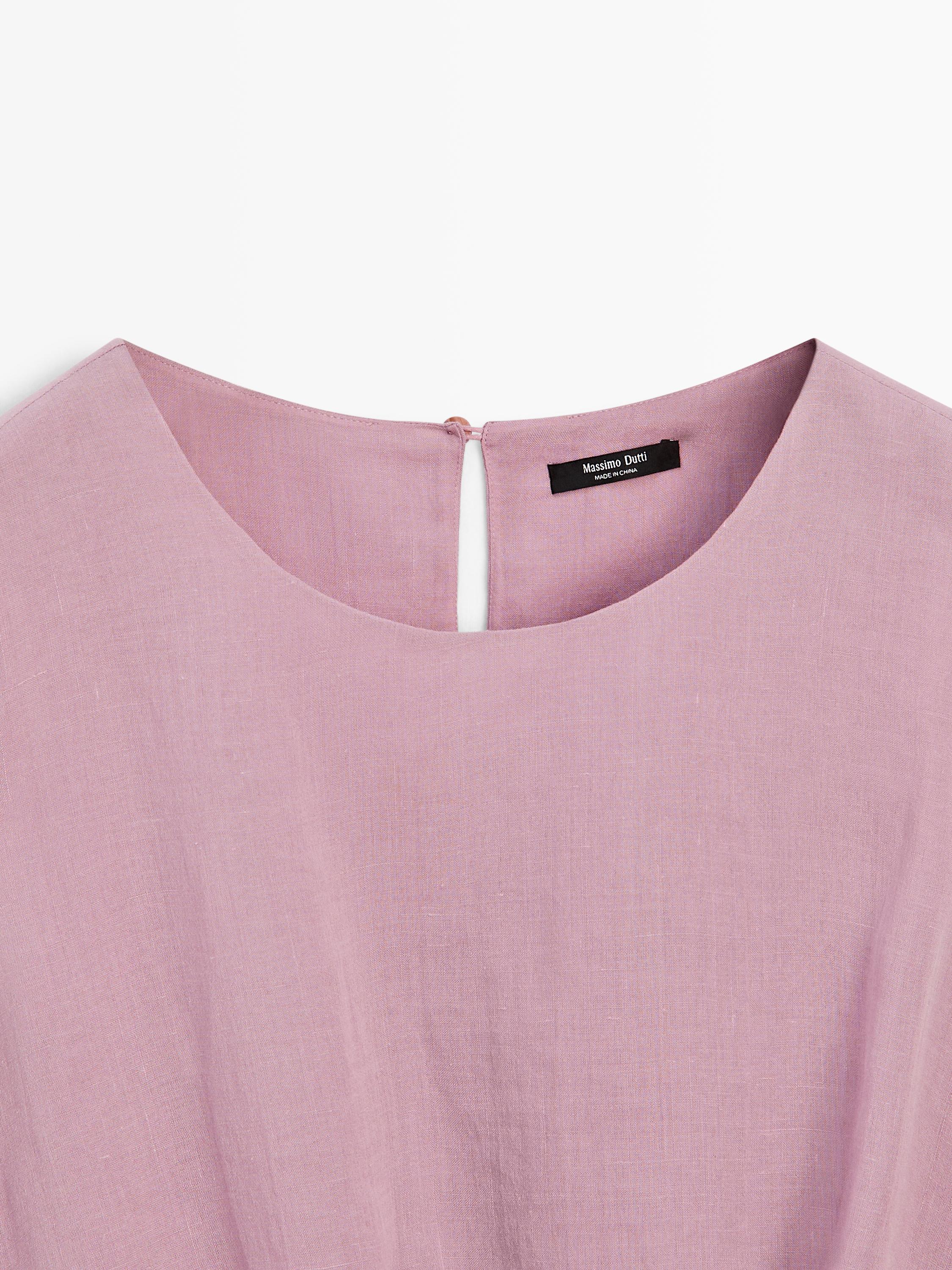 Sleeveless ramie blend top